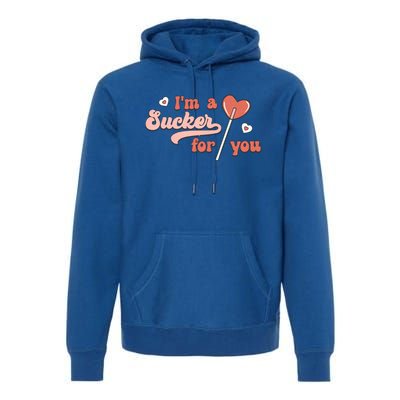 Im A Sucker For You Heart Lollipop Couple Matching Valentine Funny Gift Premium Hoodie