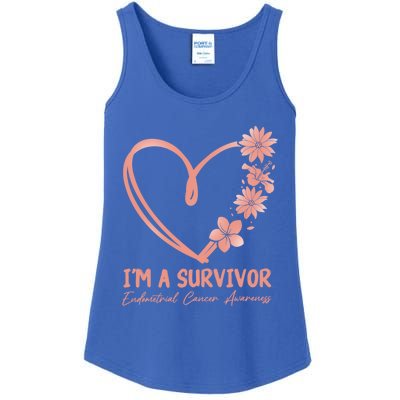 I'm A Survivor Endometrial Cancer Awareness Gift Ladies Essential Tank