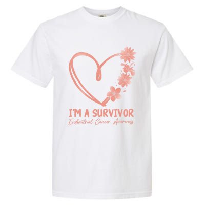 I'm A Survivor Endometrial Cancer Awareness Gift Garment-Dyed Heavyweight T-Shirt