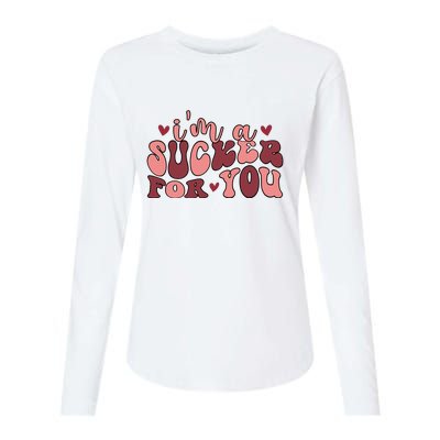 I'm A Sucker For You Retro Valentine's Day Gift Womens Cotton Relaxed Long Sleeve T-Shirt