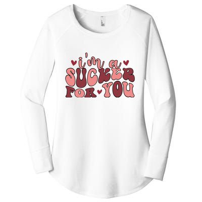 I'm A Sucker For You Retro Valentine's Day Gift Women's Perfect Tri Tunic Long Sleeve Shirt