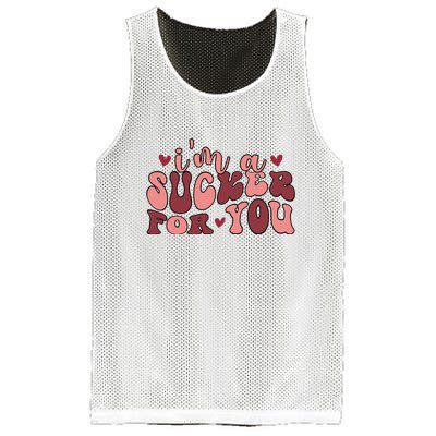 I'm A Sucker For You Retro Valentine's Day Gift Mesh Reversible Basketball Jersey Tank