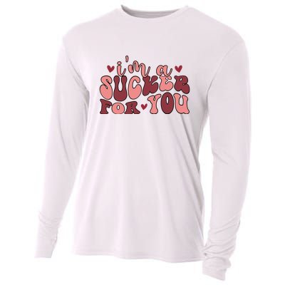 I'm A Sucker For You Retro Valentine's Day Gift Cooling Performance Long Sleeve Crew