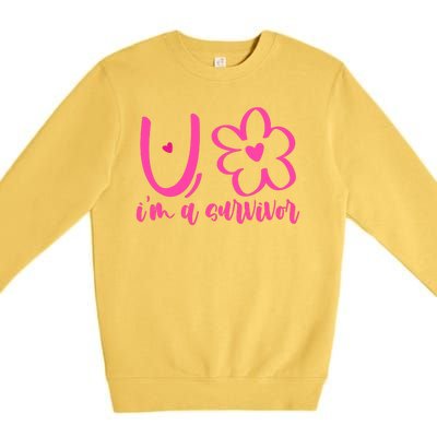 Im A Survivor Breast Cancer Awareness Month Premium Crewneck Sweatshirt