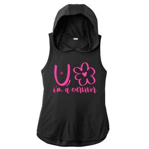 Im A Survivor Breast Cancer Awareness Month Ladies PosiCharge Tri-Blend Wicking Draft Hoodie Tank