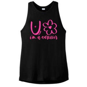 Im A Survivor Breast Cancer Awareness Month Ladies PosiCharge Tri-Blend Wicking Tank