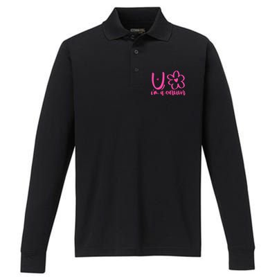 Im A Survivor Breast Cancer Awareness Month Performance Long Sleeve Polo