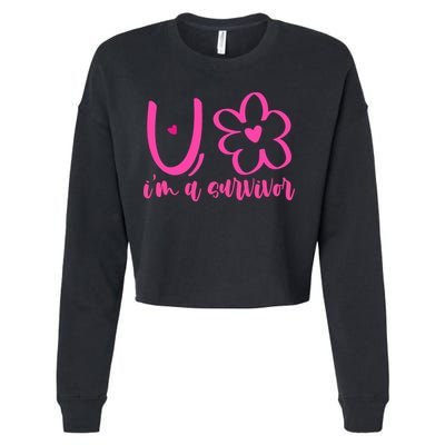 Im A Survivor Breast Cancer Awareness Month Cropped Pullover Crew