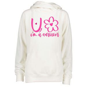 Im A Survivor Breast Cancer Awareness Month Womens Funnel Neck Pullover Hood