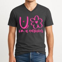 Im A Survivor Breast Cancer Awareness Month V-Neck T-Shirt