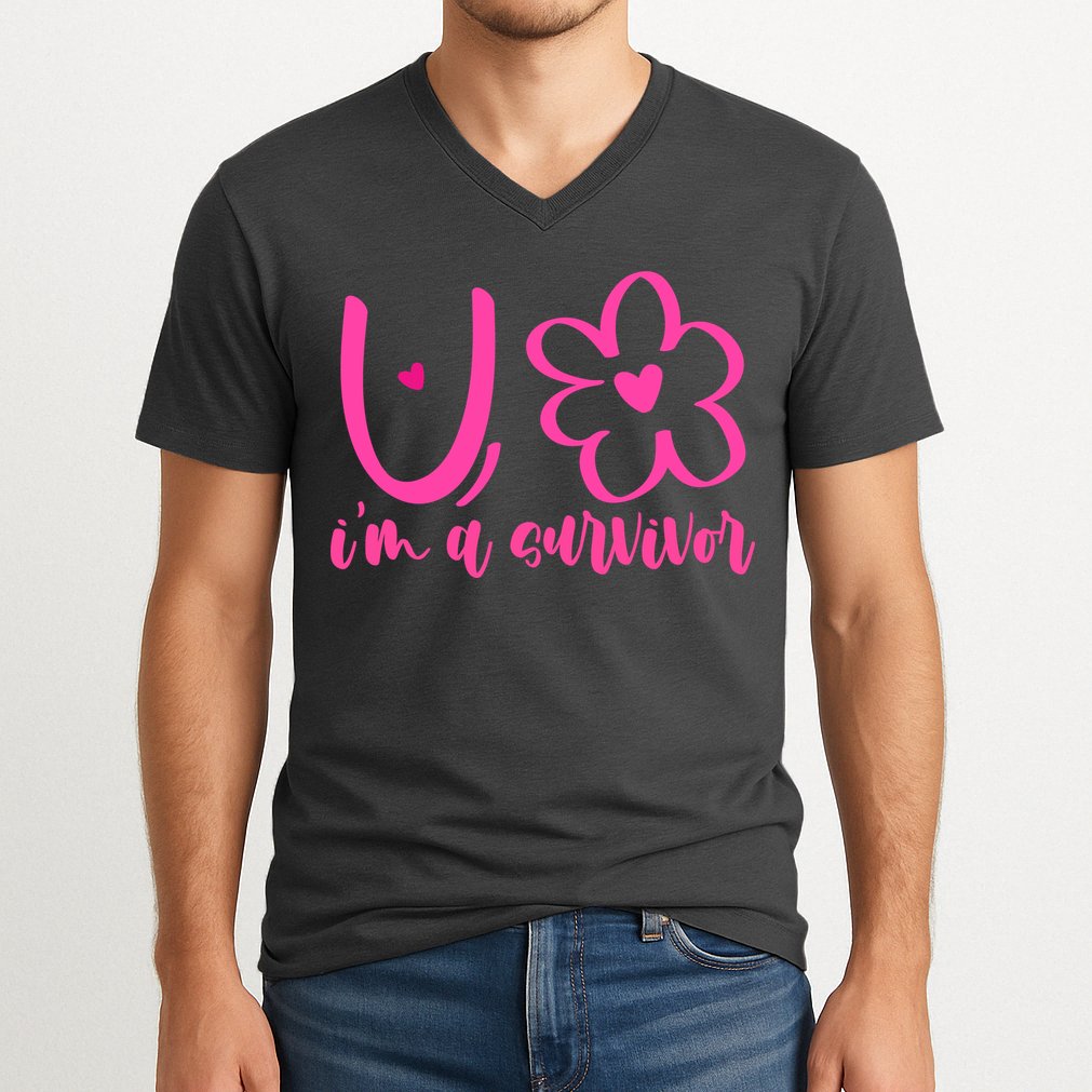 Im A Survivor Breast Cancer Awareness Month V-Neck T-Shirt