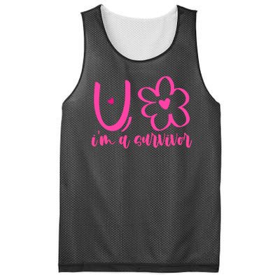 Im A Survivor Breast Cancer Awareness Month Mesh Reversible Basketball Jersey Tank