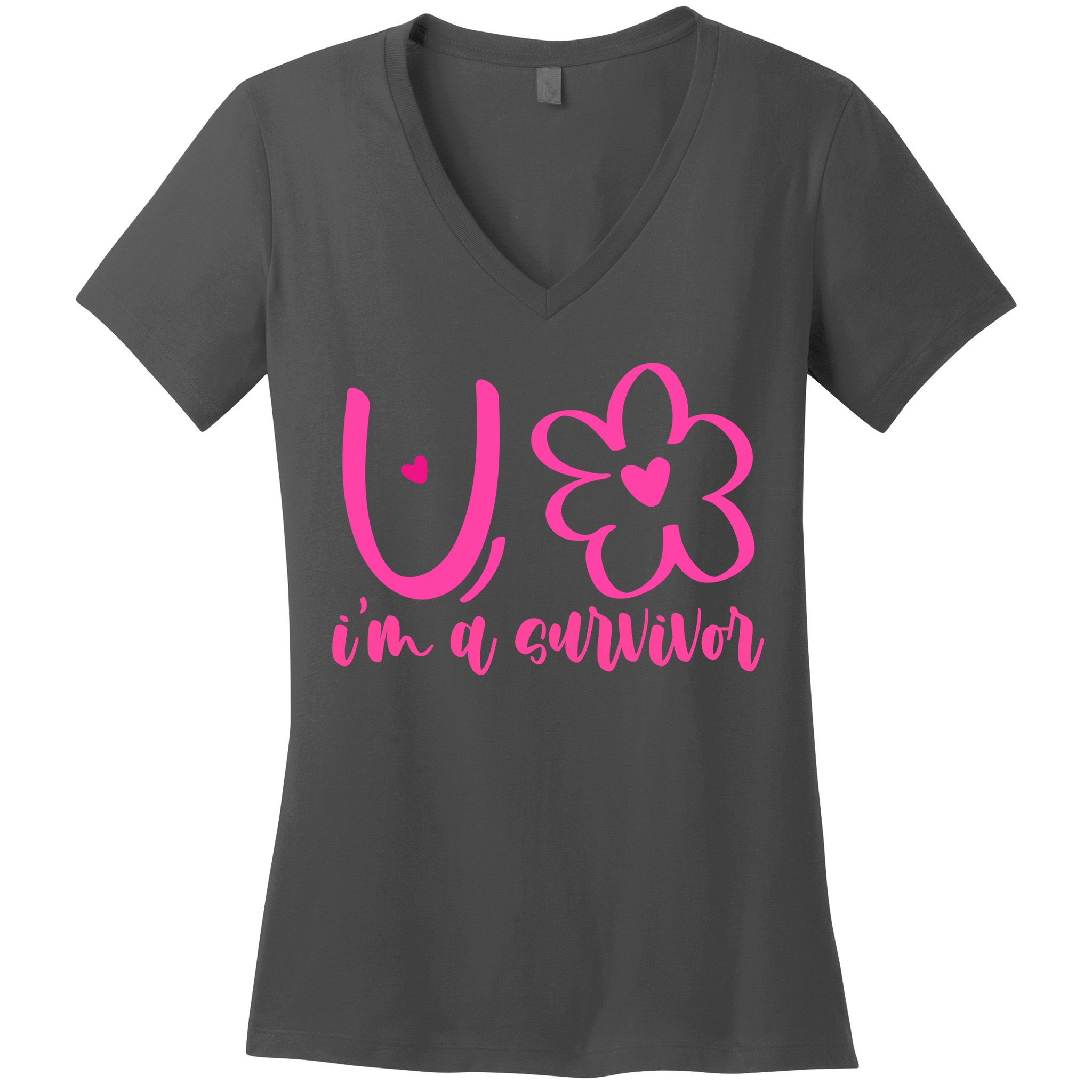 Im A Survivor Breast Cancer Awareness Month Women's V-Neck T-Shirt