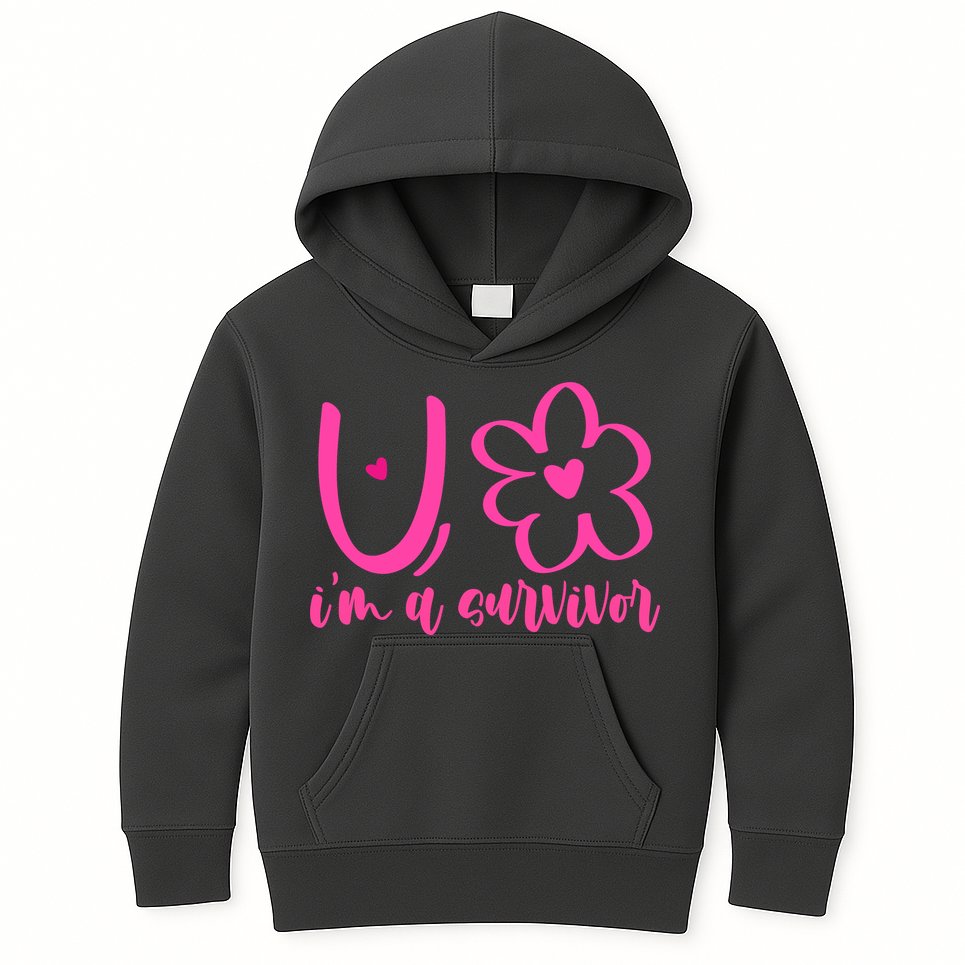 Im A Survivor Breast Cancer Awareness Month Kids Hoodie