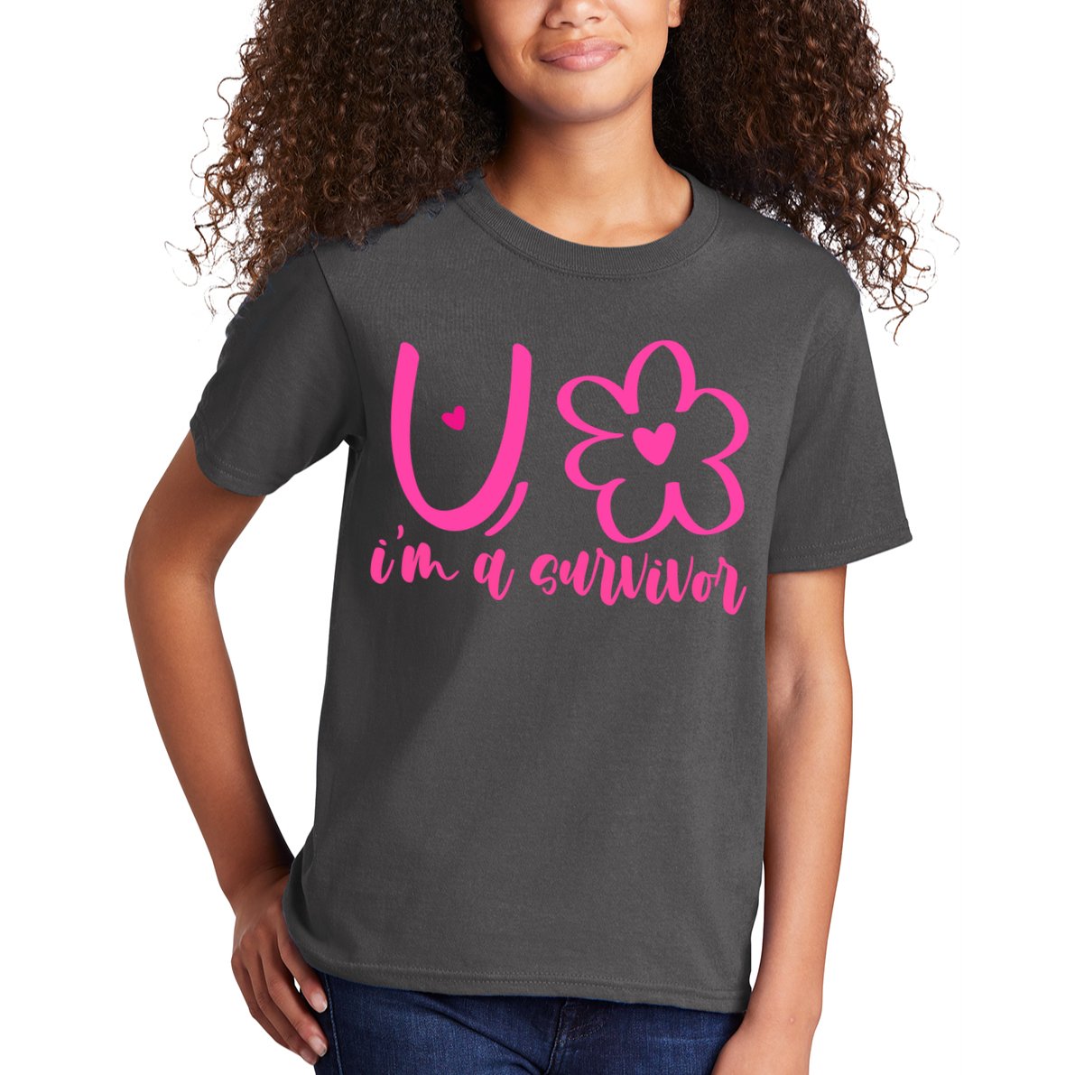 Im A Survivor Breast Cancer Awareness Month Kids T-Shirt