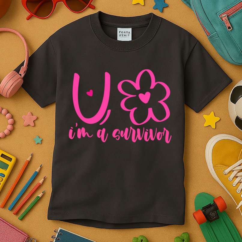 Im A Survivor Breast Cancer Awareness Month Kids T-Shirt