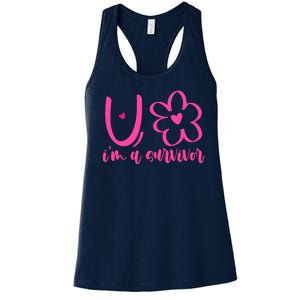 Im A Survivor Breast Cancer Awareness Month Women's Racerback Tank