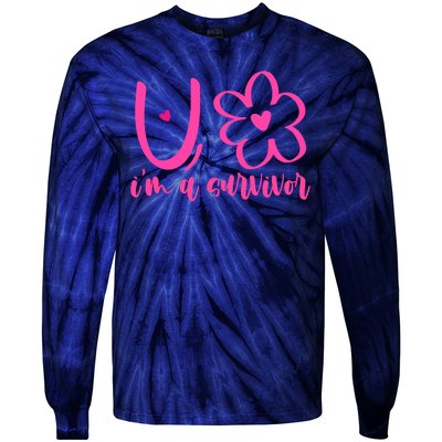 Im A Survivor Breast Cancer Awareness Month Tie-Dye Long Sleeve Shirt