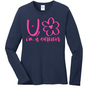 Im A Survivor Breast Cancer Awareness Month Ladies Long Sleeve Shirt