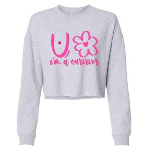 Im A Survivor Breast Cancer Awareness Month Cropped Pullover Crew