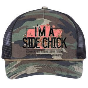 I'm A Side Chick Leopard Funny Turkey Day Fall Thanksgiving Retro Rope Trucker Hat Cap