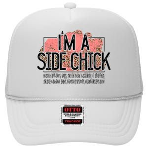 I'm A Side Chick Leopard Funny Turkey Day Fall Thanksgiving High Crown Mesh Back Trucker Hat