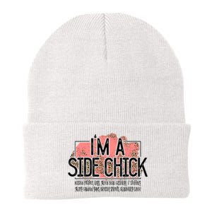 I'm A Side Chick Leopard Funny Turkey Day Fall Thanksgiving Knit Cap Winter Beanie