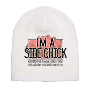 I'm A Side Chick Leopard Funny Turkey Day Fall Thanksgiving Short Acrylic Beanie