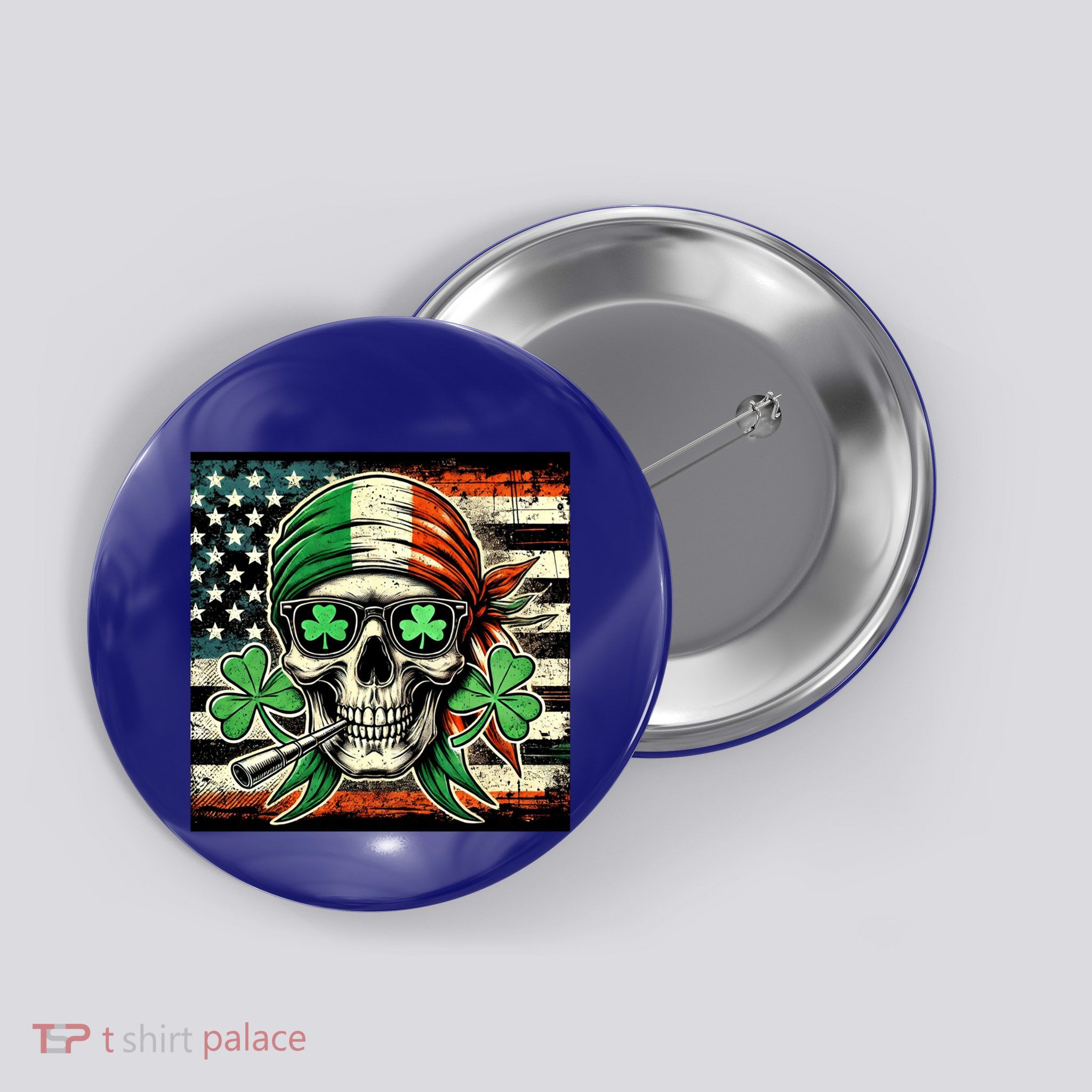 Irish American Skull Flag St PatrickS Day Proud Patriots Cute Gift Button