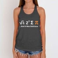 I Ate Some Pie And It Was Delicious Funny Joke Geek Pi Day Women's Knotted Racerback Tank
