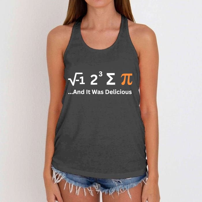 I Ate Some Pie And It Was Delicious Funny Joke Geek Pi Day Women's Knotted Racerback Tank