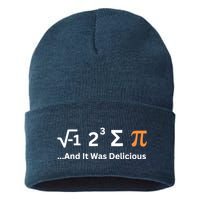 I Ate Some Pie And It Was Delicious Funny Joke Geek Pi Day Sustainable Knit Beanie