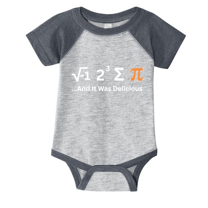 I Ate Some Pie And It Was Delicious Funny Joke Geek Pi Day Infant Baby Jersey Bodysuit