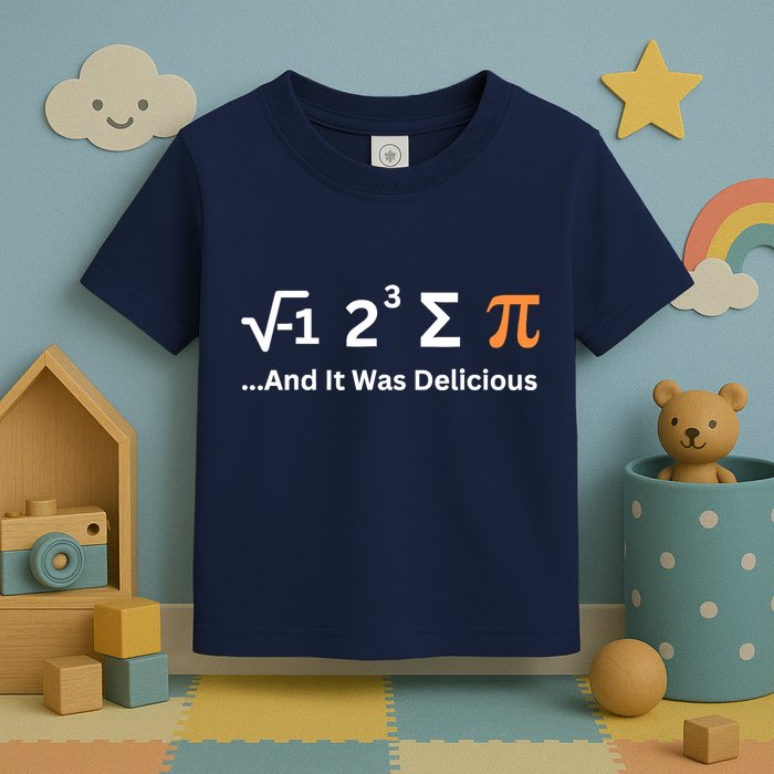 I Ate Some Pie And It Was Delicious Funny Joke Geek Pi Day Toddler T-Shirt