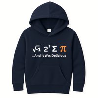 I Ate Some Pie And It Was Delicious Funny Joke Geek Pi Day Kids Hoodie