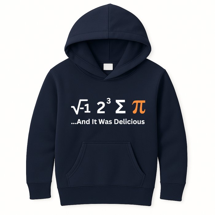 I Ate Some Pie And It Was Delicious Funny Joke Geek Pi Day Kids Hoodie
