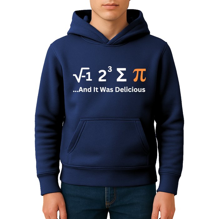 I Ate Some Pie And It Was Delicious Funny Joke Geek Pi Day Kids Hoodie