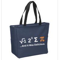 I Ate Some Pie And It Was Delicious Funny Joke Geek Pi Day Zip Tote Bag