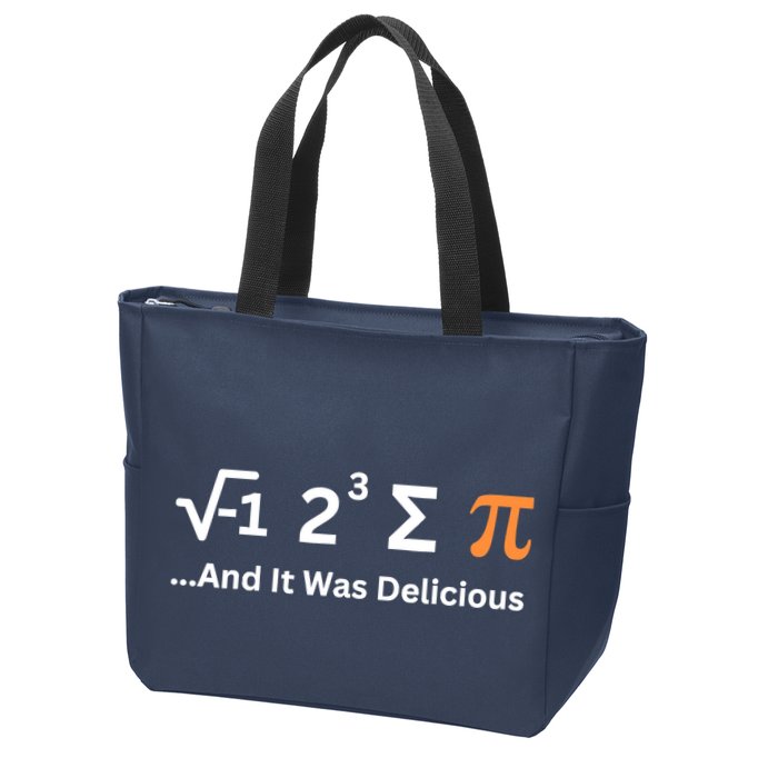 I Ate Some Pie And It Was Delicious Funny Joke Geek Pi Day Zip Tote Bag