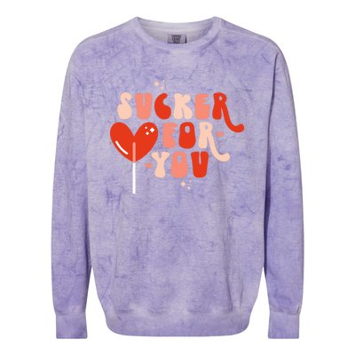 I'm A Sucker For You Candy Heart Love Happy Valentines Day Gift Colorblast Crewneck Sweatshirt