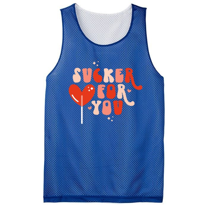 I'm A Sucker For You Candy Heart Love Happy Valentines Day Gift Mesh Reversible Basketball Jersey Tank