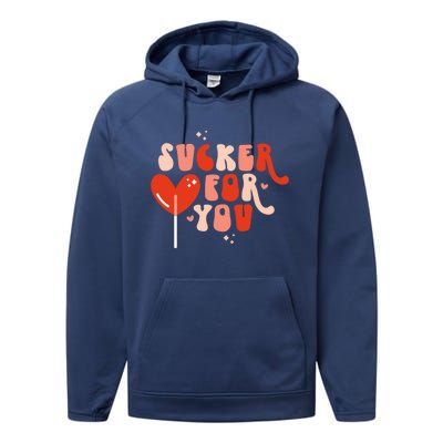 I'm A Sucker For You Candy Heart Love Happy Valentines Day Gift Performance Fleece Hoodie