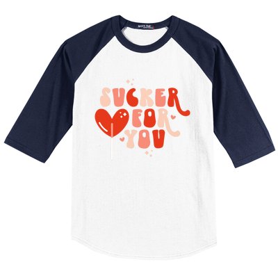 I'm A Sucker For You Candy Heart Love Happy Valentines Day Gift Baseball Sleeve Shirt