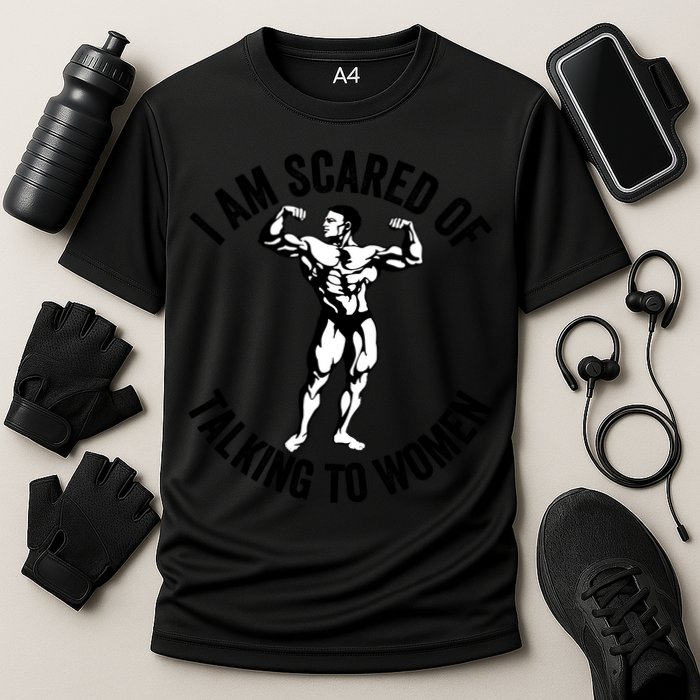 I Am Scared Of Talking To Women Cooling Performance Crew T-Shirt