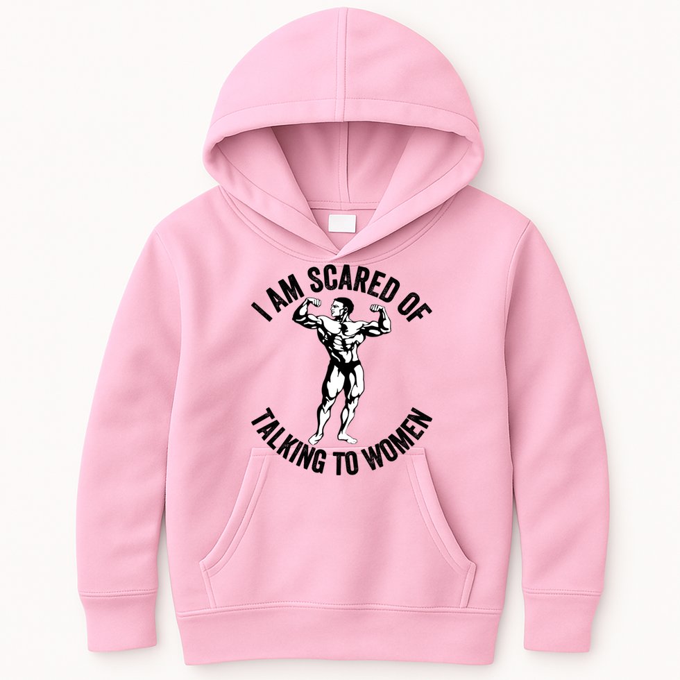 I Am Scared Of Talking To Women Kids Hoodie