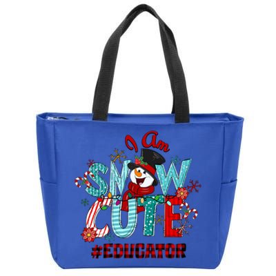 I Am Snow Cute Christmas Snow Funny Educator Meaningful Gift Zip Tote Bag