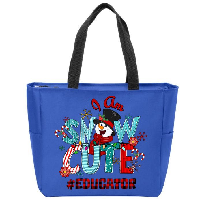 I Am Snow Cute Christmas Snow Funny Educator Meaningful Gift Zip Tote Bag