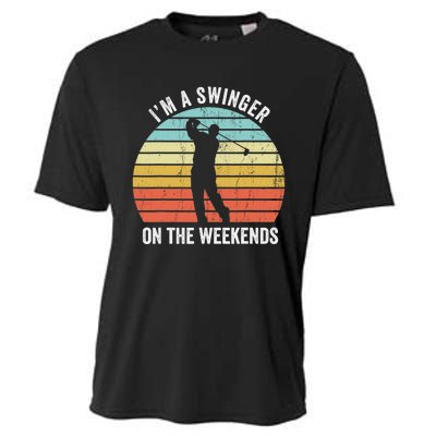 I'm A Swinger On The Weekends Golf Sexual Innuendo Cooling Performance Crew T-Shirt