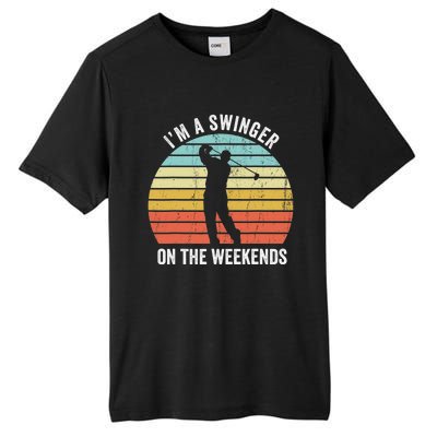 I'm A Swinger On The Weekends Golf Sexual Innuendo Tall Fusion ChromaSoft Performance T-Shirt