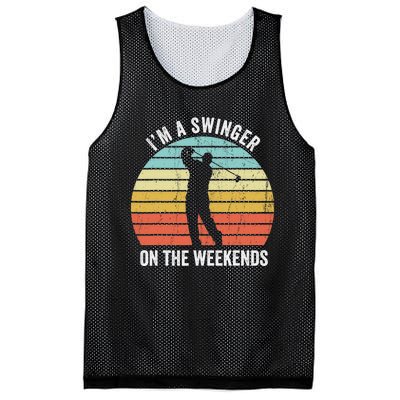 I'm A Swinger On The Weekends Golf Sexual Innuendo Mesh Reversible Basketball Jersey Tank